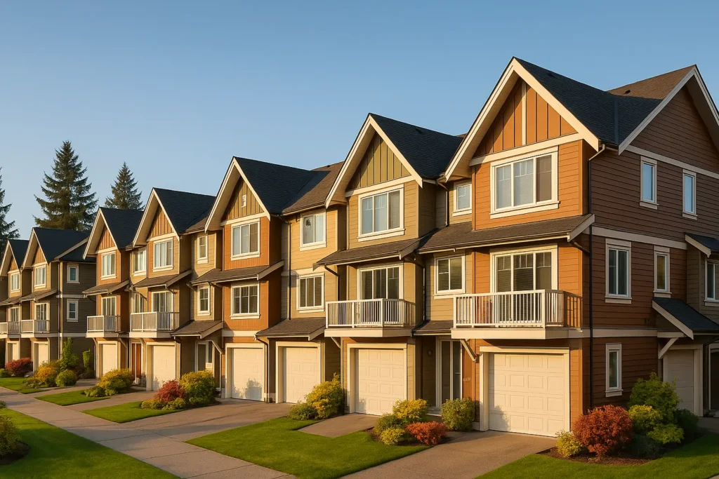 Apartment building grounds and entrance planting in Langley BC